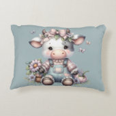 かわいいパステルベビーカウインオーバーオール花 アクセントクッション (裏面)