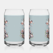 かわいいパステルベビーカウインオーバーオール花 ガラス缶 (右)