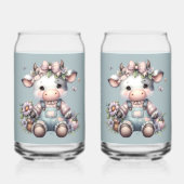 かわいいパステルベビーカウインオーバーオール花 ガラス缶 (裏面)