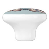 かわいいパステルベビーカウインオーバーオール花 セラミックノブ (側面)