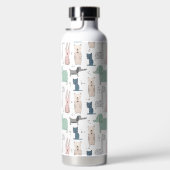 かわいいパステルベビー動物のパターン ウォーターボトル (右面)