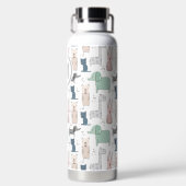 かわいいパステルベビー動物のパターン ウォーターボトル (背面)