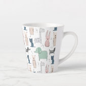 かわいいパステルベビー動物のパターン カフェラテマグ (右)