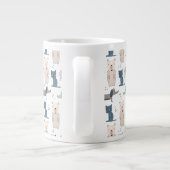 かわいいパステルベビー動物のパターン ジャンボコーヒーマグカップ (裏面)