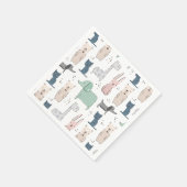 かわいいパステルベビー動物のパターン スタンダードカクテルナプキン (角)