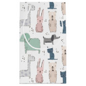 かわいいパステルベビー動物のパターン スモールペーパーバッグ (裏面)