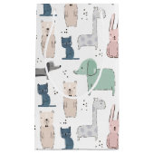 かわいいパステルベビー動物のパターン スモールペーパーバッグ (正面)