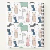 かわいいパステルベビー動物のパターン ノートブック (裏面)