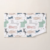 かわいいパステルベビー動物のパターン バスタオルセット (ハンドタオル)