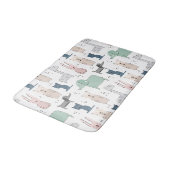 かわいいパステルベビー動物のパターン バスマット (アングル)