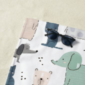 かわいいパステルベビー動物のパターン ビーチタオル (インサイチュ)