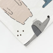 かわいいパステルベビー動物のパターン フリースブランケット (角)