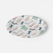 かわいいパステルベビー動物のパターン ペーパープレート (アングル)