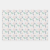 かわいいパステルベビー動物のパターン ラッピングペーパーシート (正面2)