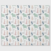 かわいいパステルベビー動物のパターン ラッピングペーパー (フラット)