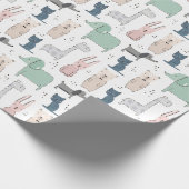 かわいいパステルベビー動物のパターン ラッピングペーパー (角)