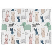 かわいいパステルベビー動物のパターン ラージペーパーバッグ (正面)