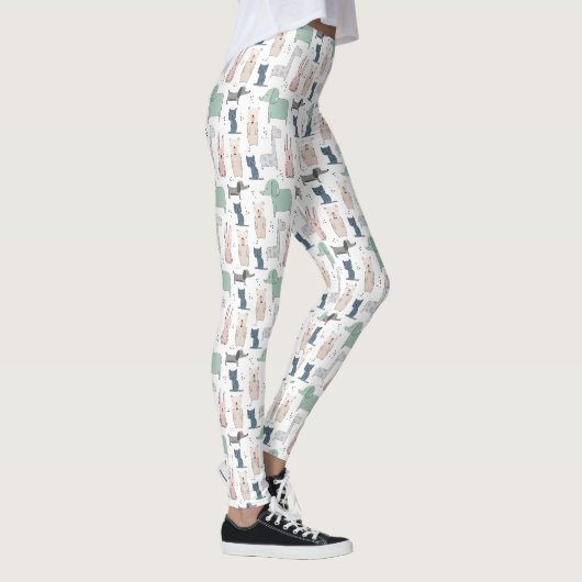 かわいいパステルベビー動物のパターン レギンス (右)