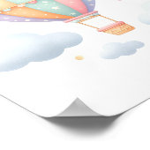 かわいいパステルホットエアバルーン ポスター (角)