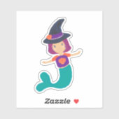 かわいいパステルマーメイドウィッチウィッチズハット シール (シート)