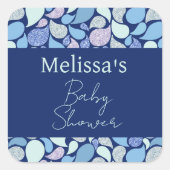 かわいいパステルマーメイドティアドロップガーリー海パターン スクエアシール (正面)