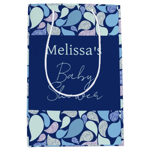 かわいいパステルマーメイドティアドロップガーリー海パターン ミディアムペーパーバッグ (正面)