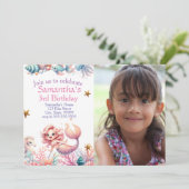 かわいいパステルマーメイドバースデーパーティーの招待 招待状 (スタンド正面)