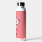 かわいいパステルユニコーンとキッズ名 ウォーターボトル (左面)