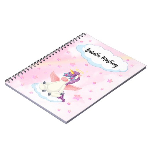 かわいいパステルユニコーンノートブック女子学生用 ノートブック (左側)