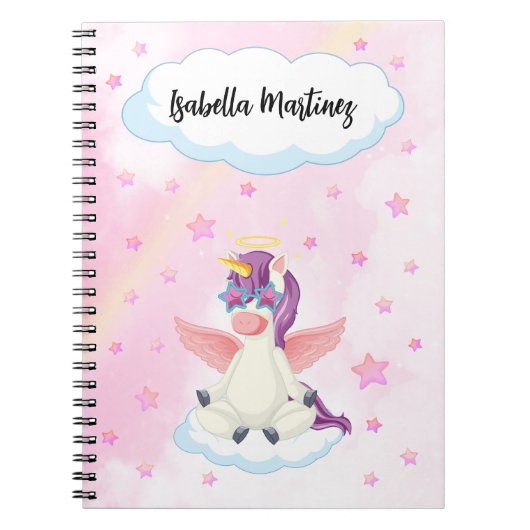かわいいパステルユニコーンノートブック女子学生用 ノートブック (正面)