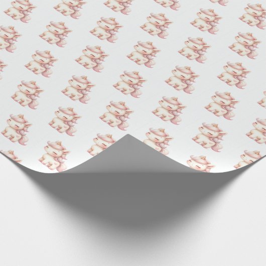 かわいいパステルユニコーンパターン ラッピングペーパー (角)