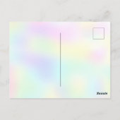 かわいいパステルユニコーン虹の誕生日パーティー ポストカード (裏面)