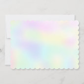 かわいいパステルユニコーン虹の誕生日パーティー 招待状 (裏面)