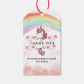 かわいいパステルユニコーン&レインボー誕生日サンキューバッド ギフトタグ (正面)