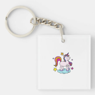 かわいいパステルユニコーンTシャツ 子供用 キーホルダー