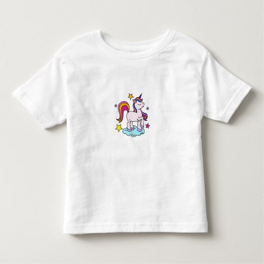 かわいいパステルユニコーンTシャツ（子供用） トドラーTシャツ (正面)