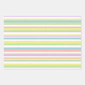 かわいいパステルラブスマイル水玉模様ストライプキッズギフト ラッピングペーパーシート (正面2)