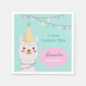 かわいいパステルラマパーティー スタンダードカクテルナプキン (正面)