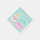 かわいいパステルラマパーティー スタンダードカクテルナプキン (角)
