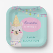 かわいいパステルラマパーティー ペーパープレート (正面)