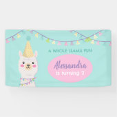 かわいいパステルラマパーティー 横断幕 (横)