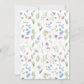 かわいいパステルリトルワイルドフラワーベビーガールシャワー 招待状 (裏面)