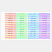 かわいいパステルレインボーアイアンオンネームタグラベル ラベル (シート)