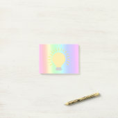 かわいいパステルレインボーイエローライトバルブ4x3おもしろい ポストイット (デスク上)