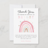 かわいいパステルレインボーガールの誕生日パーティー サンキューカード (正面)