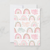 かわいいパステルレインボーガールの誕生日パーティー サンキューカード (裏面)