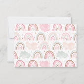 かわいいパステルレインボーガールズバースデーパーティー写真 サンキューカード (裏面)