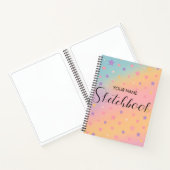 かわいいパステルレインボーグラデーション キッズ スケッチブック ノートブック (内部)