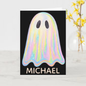 かわいいパステルレインボーゴースト | エステティックスポーキー カード (黄色い花)