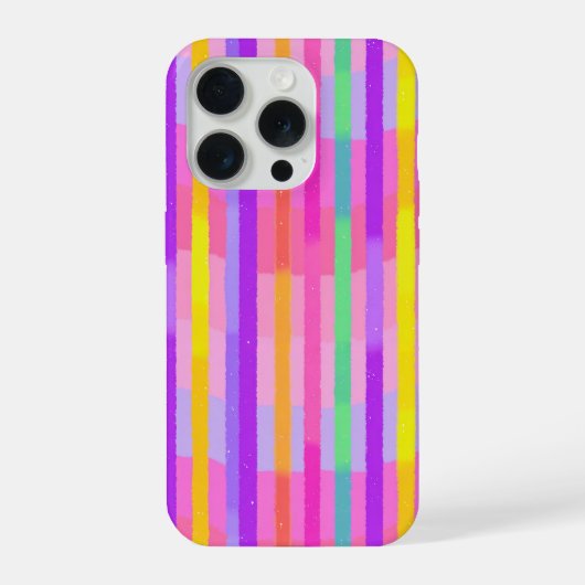 かわいいパステルレインボーストライプ iPhoneケース (裏面)